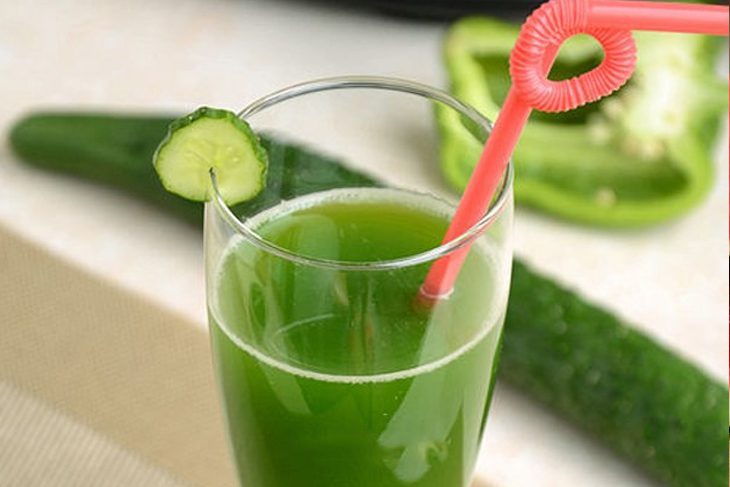 Step 3 Final product Green bell pepper cucumber juice