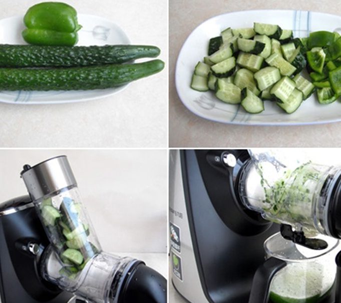 Step 2 Making juice Green bell pepper cucumber juice