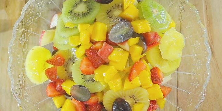 Step 2 Mix salad Kiwi fruit salad with orange lemon honey sauce