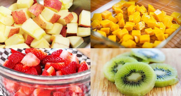 Step 1 Prepare the fruits for Kiwi Fruit Salad with Honey Lime Dressing