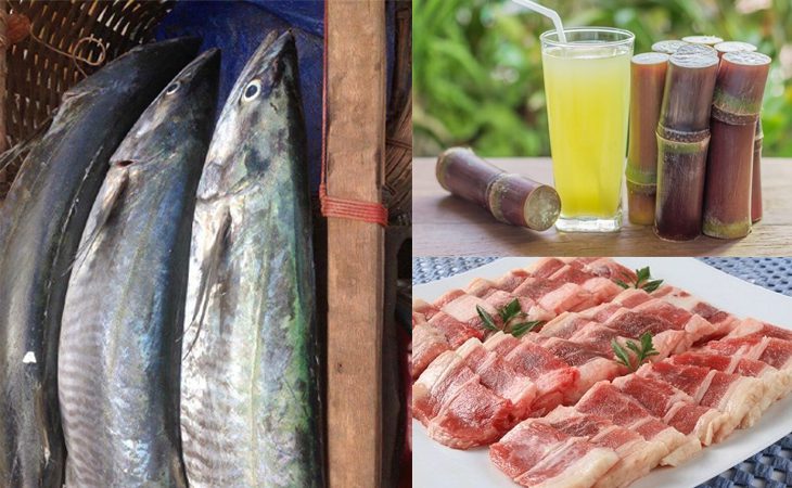 Ingredients for dish 2 ways to cook braised mackerel with sugarcane, braised radish