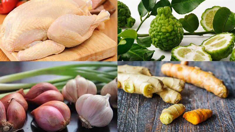 Ingredients for spicy sour chicken hot pot