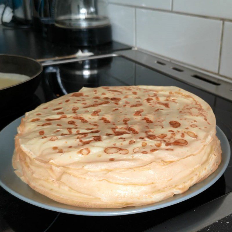 Step 3 Making the crepe wrapper Banana crepe with butter nutella ice cream