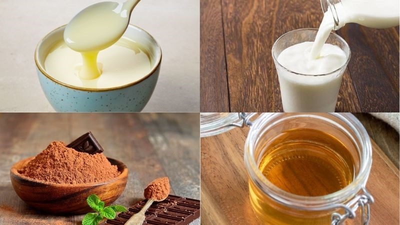 Ingredients for iced cocoa