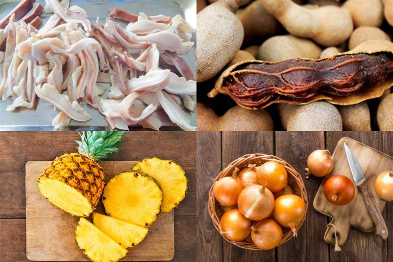 Ingredients for the dish 3 ways to make extremely delicious stir-fried pork stomach, once cooked, your husband will be enamored