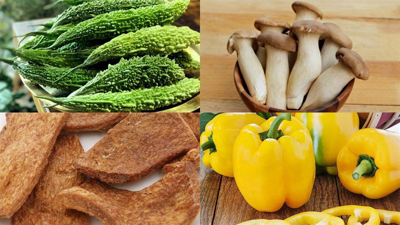 Ingredients for stir-fried bitter melon dish