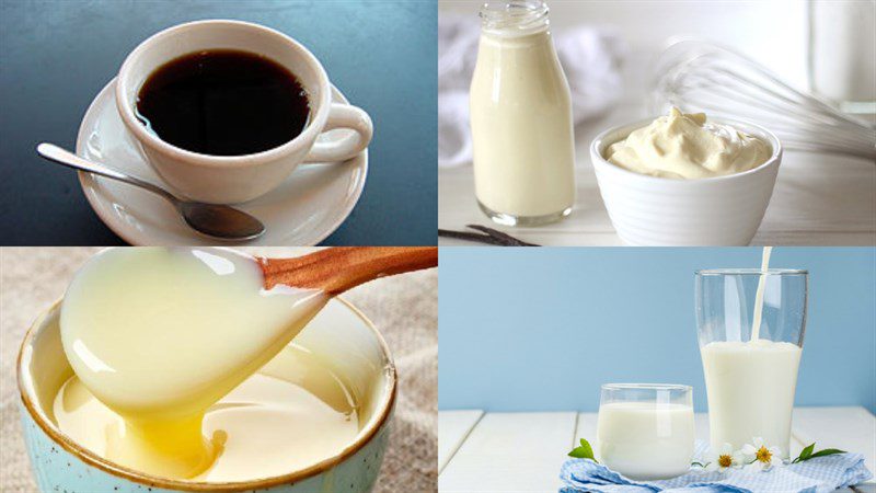 Ingredients for salted coffee ice cream dish