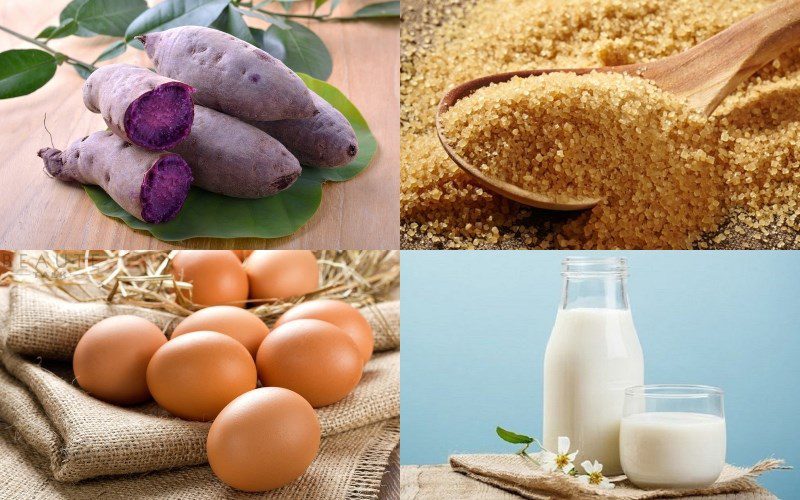 Ingredients for sweet potato ice cream
