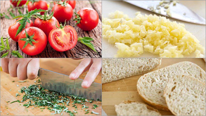 Ingredients for 3 ways to make roasted tomatoes