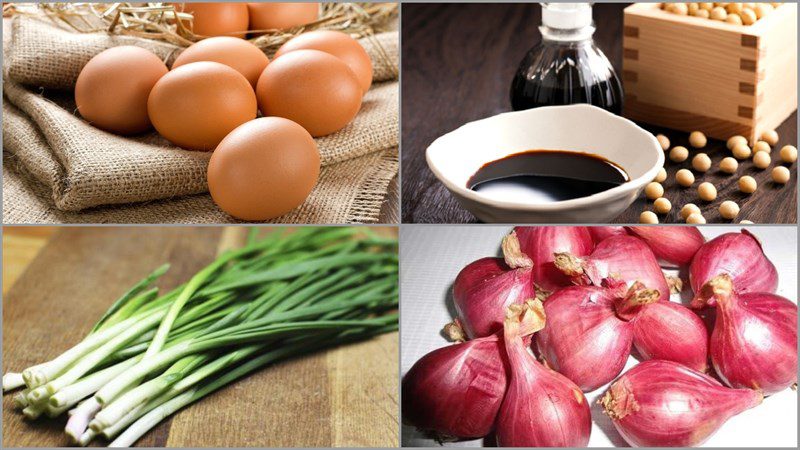 Ingredients for the dish 2 ways to make stewed eggs