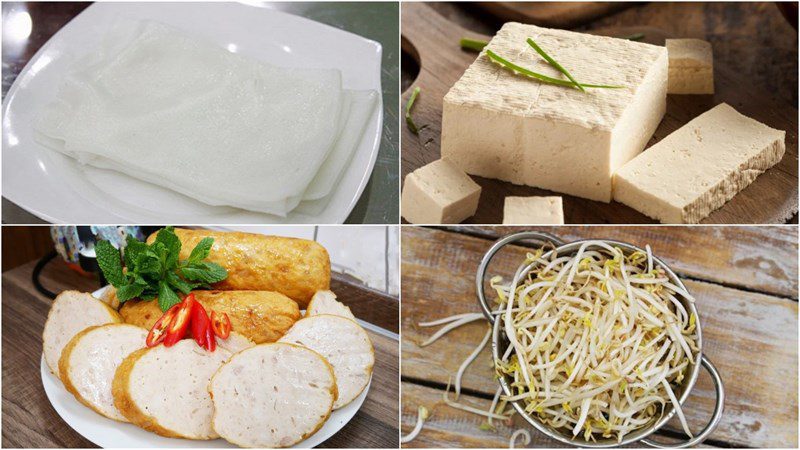 Ingredients for the dish 3 ways to make pork rolls with fried pork and shrimp