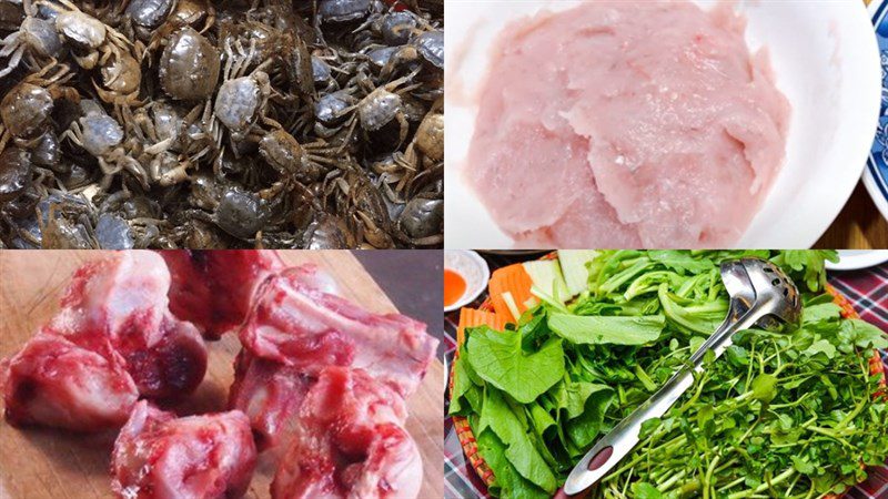 Ingredients for the freshwater crab hot pot dish