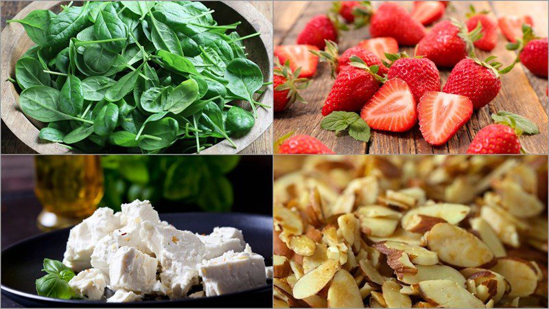 Ingredients for the dish 3 ways to make spinach salad - spinach