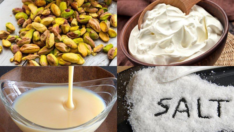 Ingredients for pistachio ice cream