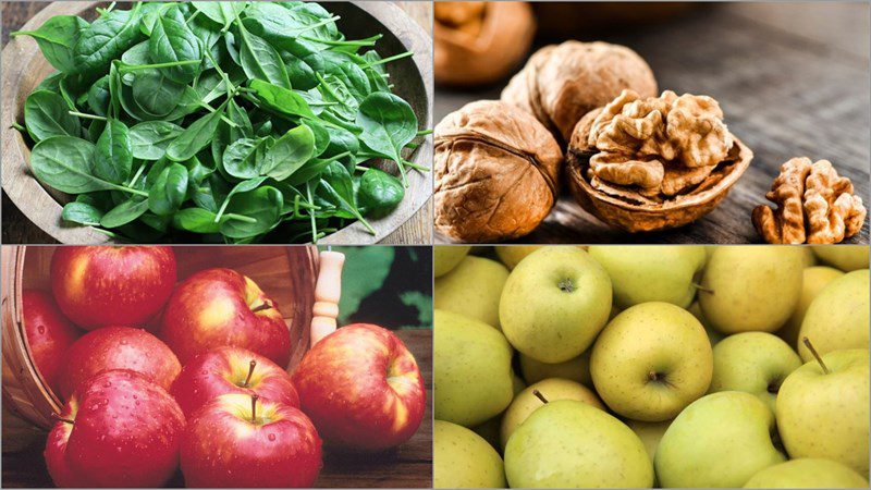 Ingredients for dish 3 ways to make spinach salad - spinach