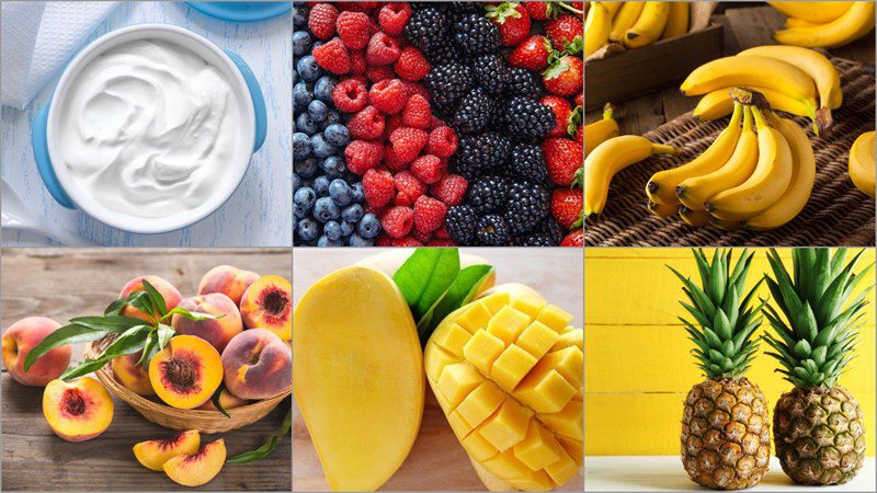 Ingredients for rainbow smoothie