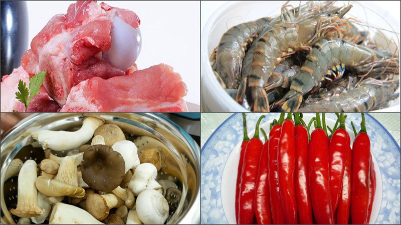 Ingredients for the dish 3 ways to cook tom yum hot pot
