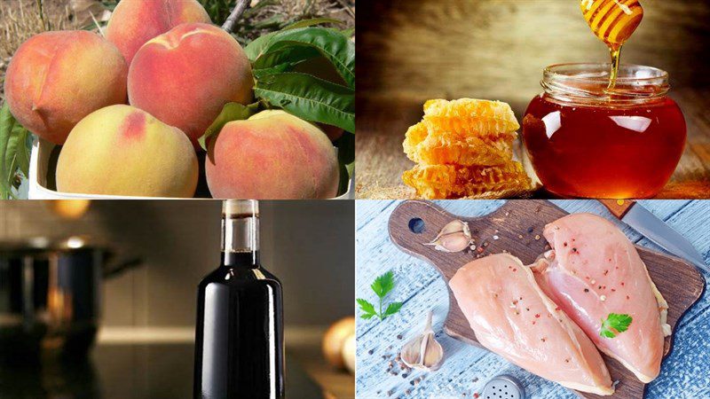 Ingredients for the dish - 4 ways to make peach salad