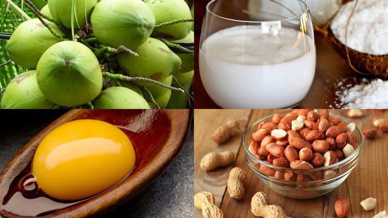 Ingredients for coconut ice cream