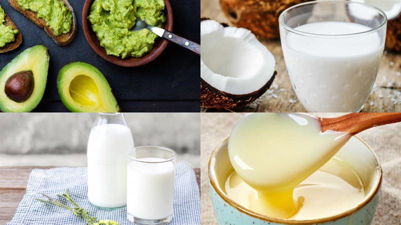 Ingredients for avocado ice cream