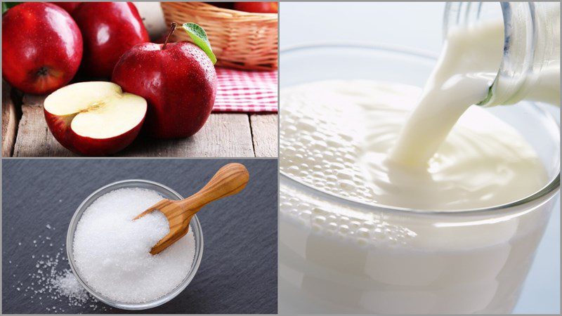 Ingredients for 6 ways to make fruit milkshake without cream