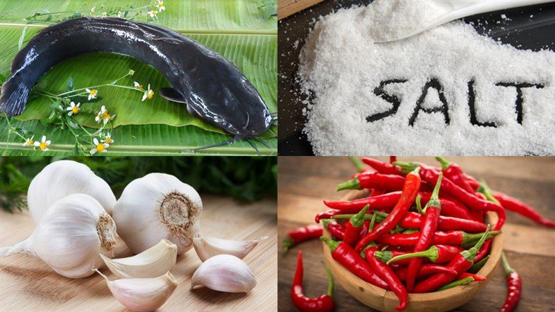 Ingredients for spicy grilled catfish dish