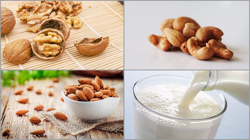 Ingredients for 6 ways to make fruit milkshake without cream
