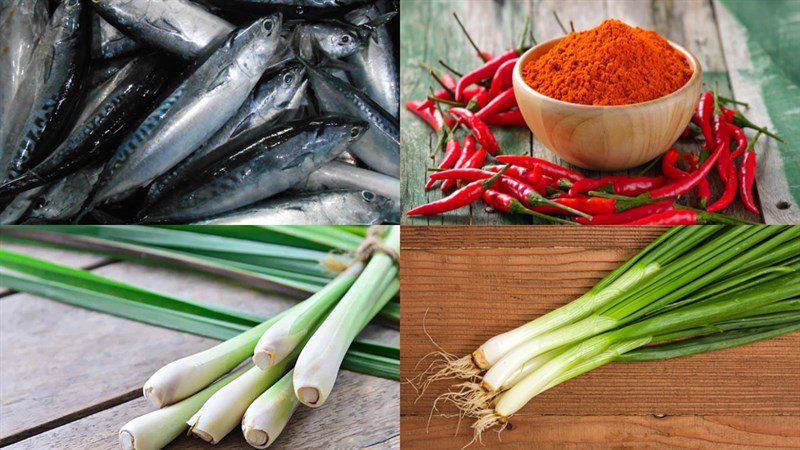 Ingredients for grilled fish with salt and chili, grilled fish wrapped in foil