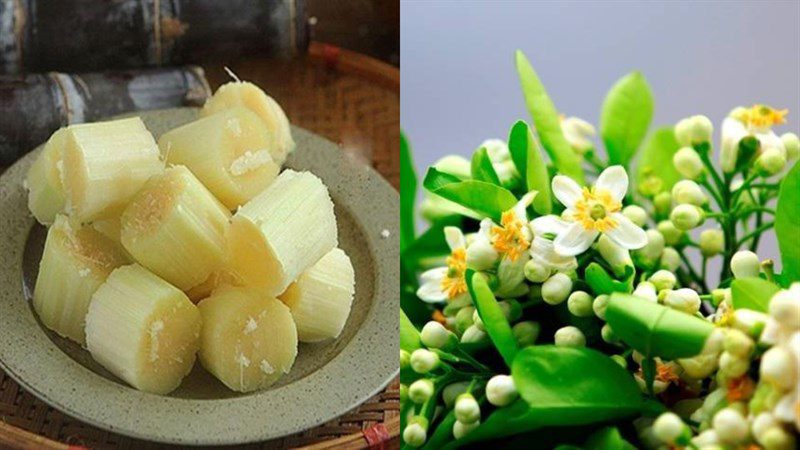 Ingredients for grapefruit flower marinated sugarcane dish