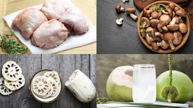 Ingredients for chicken braised with vegetables