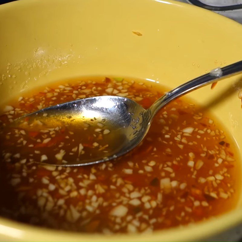 Step 4 Mix the dipping sauce for the salad Shrimp and Beef Salad