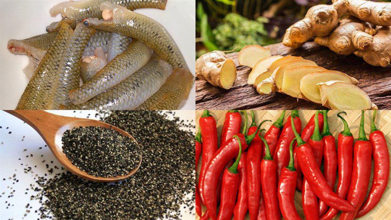 Ingredients for ginger braised goby fish