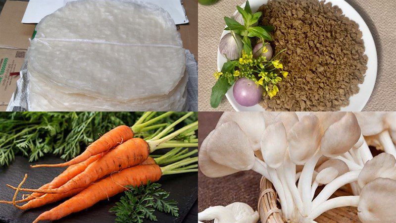 Ingredients for the dish rice paper steamed with onion and rice paper steamed with vegetables