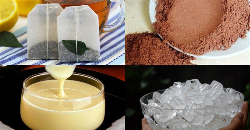 Ingredients for Milo milk tea