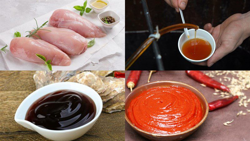 Ingredients for dried chicken pieces
