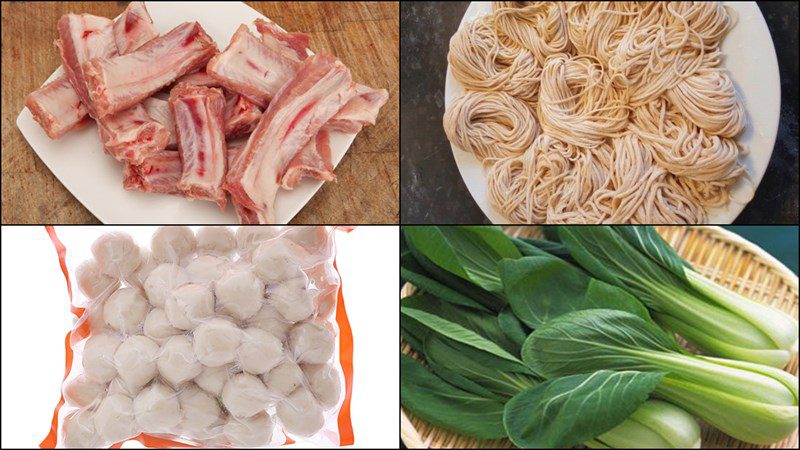 Ingredients for curry fish ball dish
