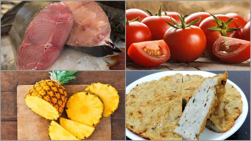 Ingredients for the fish noodle dish