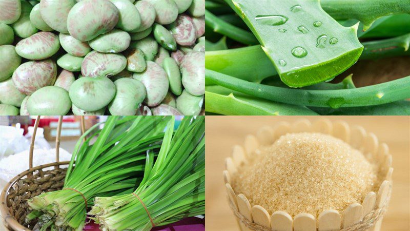 Ingredients for the dish of mung bean dessert