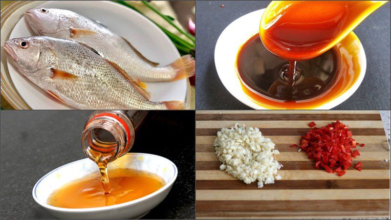 Ingredients for braised fish dish