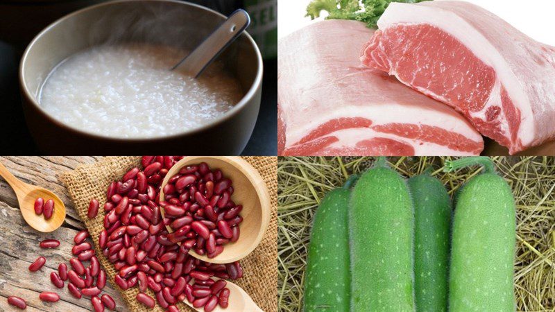 Ingredients for red bean porridge