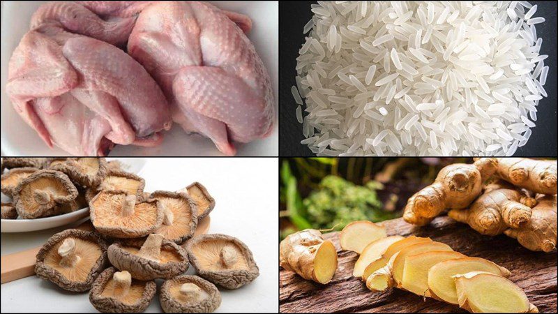 Ingredients for pigeon rice dish