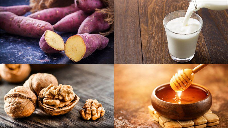 Ingredients for the dish 4 ways to make sweet potato milk