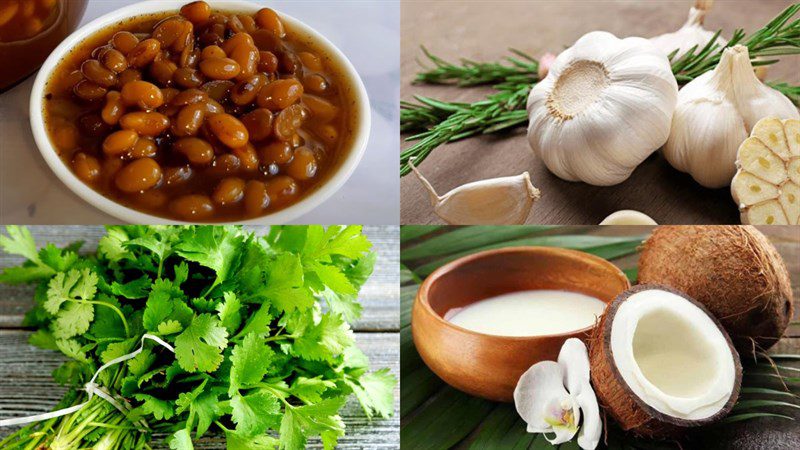 Ingredients for braised fermented soybeans in coconut milk