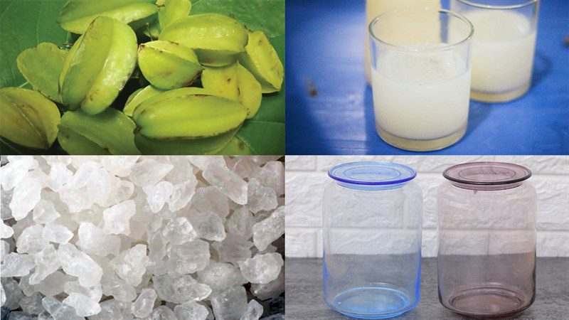 Ingredients for starfruit wine