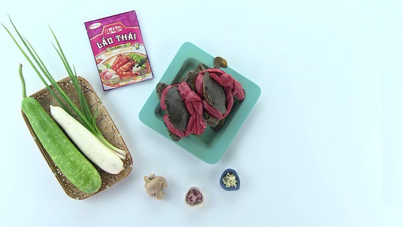 Ingredients for crab hotpot dish