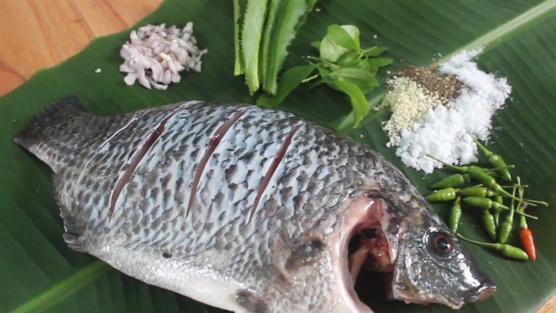 Ingredients for the 3 grilled tilapia dishes