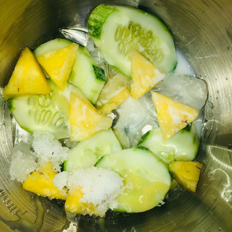 Step 2 Blend cucumber pineapple smoothie
