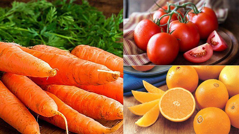 Ingredients for tomato carrot smoothie