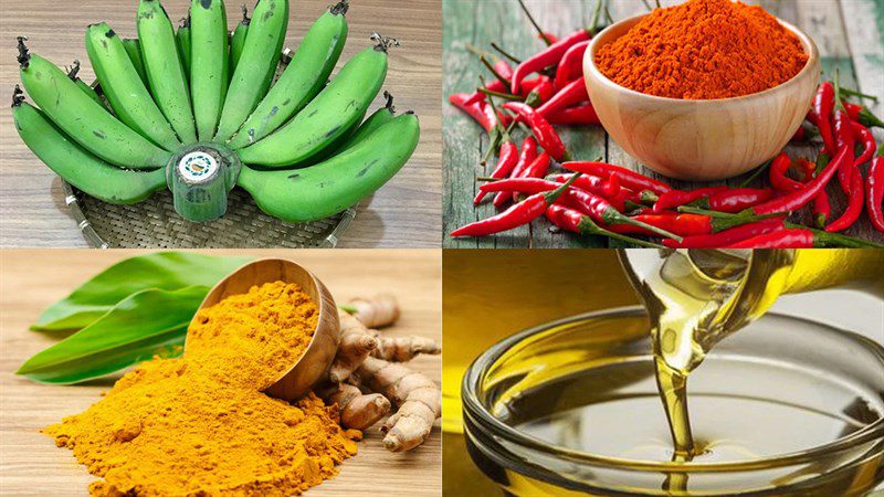 Ingredients for crispy dried banana using an air fryer