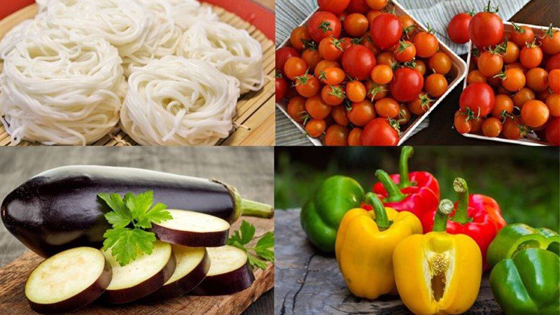 Ingredients for vegetable somen noodles